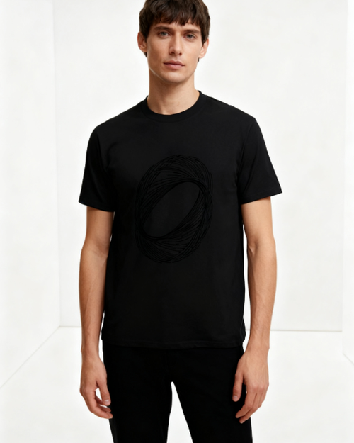 Abstract Circular Lines Art Graphic T-Shirt - 100% Cotton product image 1
