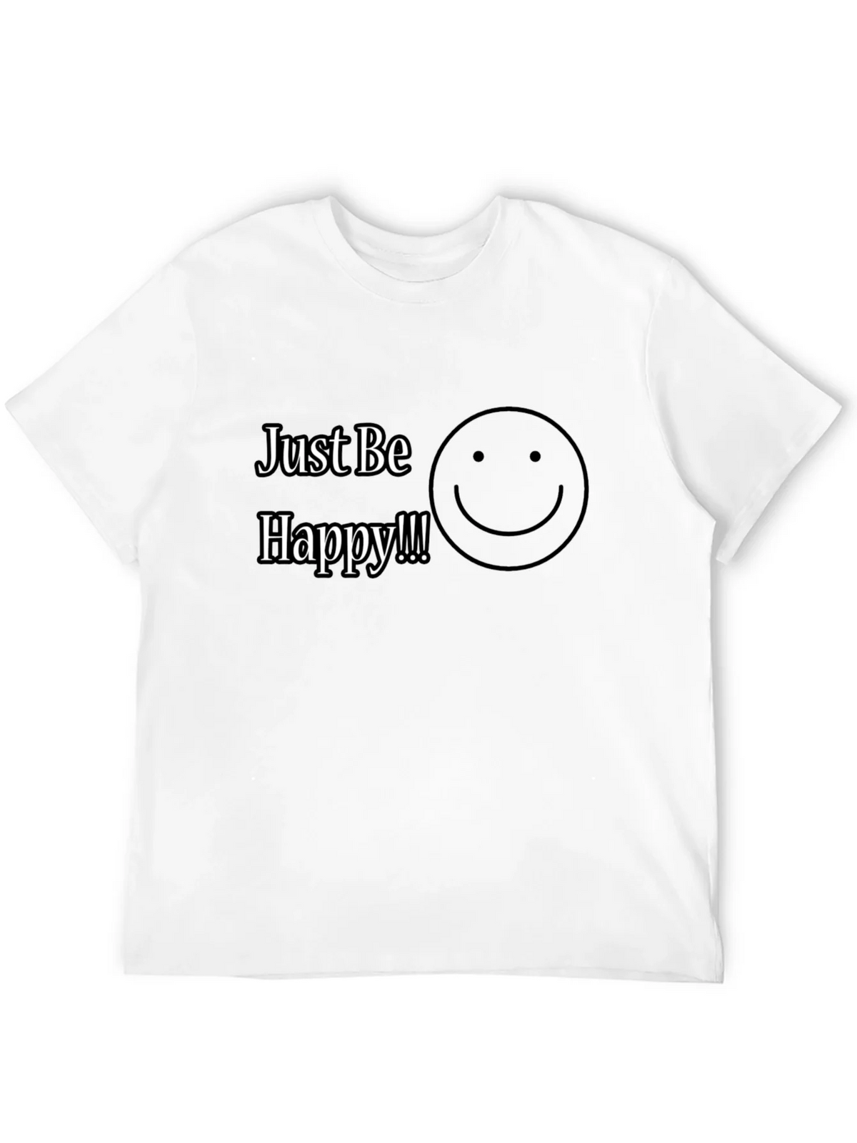 Just Be Happy T-Shirt - Black Graphic Tee with Smiley product image 2