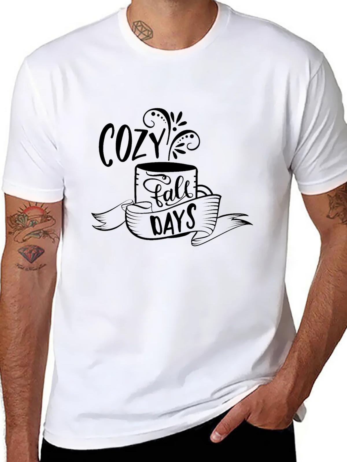 Cozy Fall Days Graphic Tee - Soft Black T-Shirt product image 7
