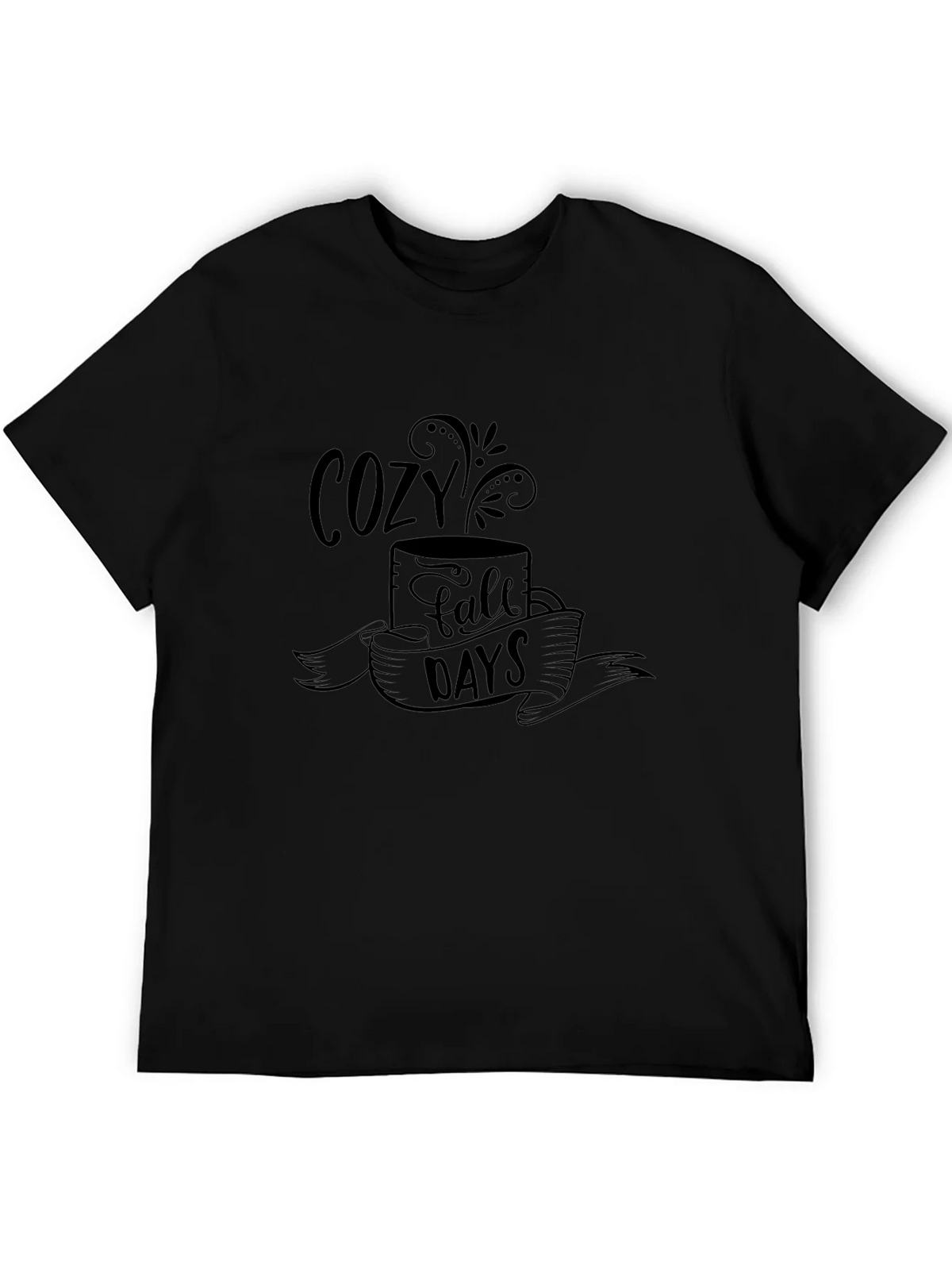 Cozy Fall Days Graphic Tee - Soft Black T-Shirt product image 5