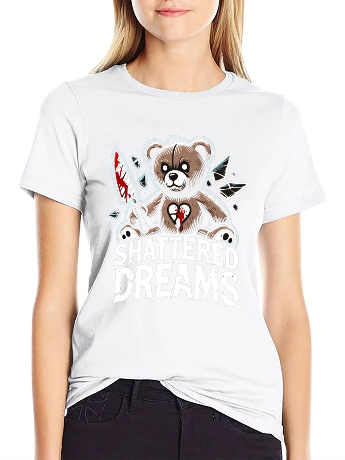 Shattered Dreams Teddy Bear Graphic T-Shirt product image 8