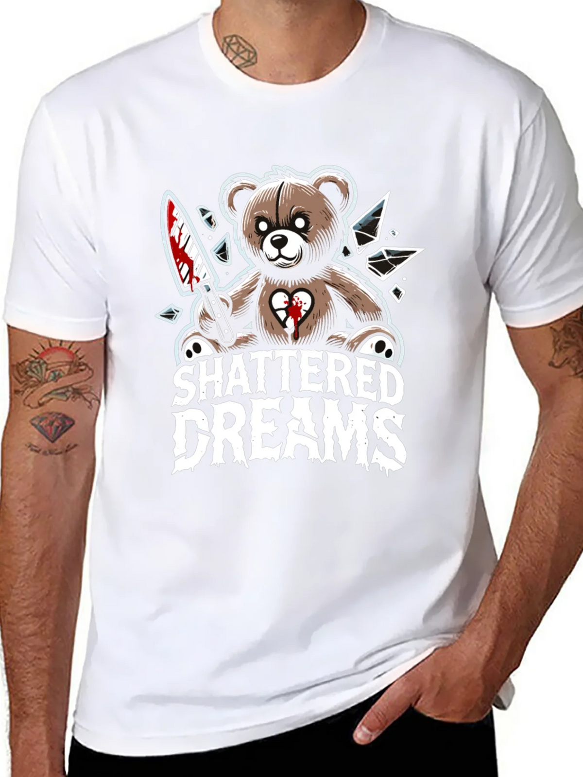 Shattered Dreams Teddy Bear Graphic T-Shirt product image 7