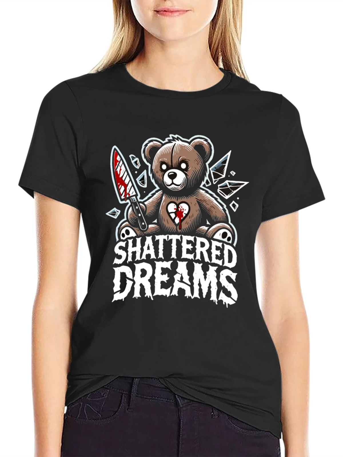 Shattered Dreams Teddy Bear Graphic T-Shirt product image 2