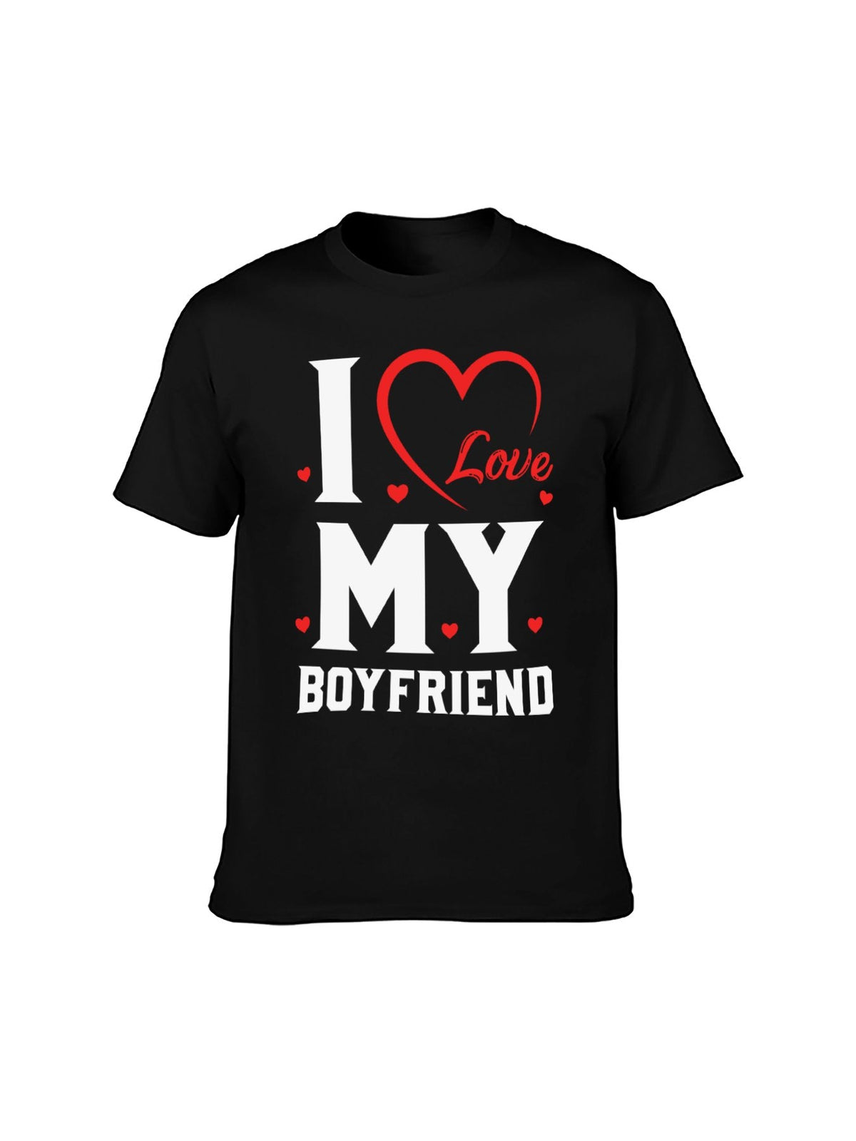 I Love My Boyfriend Heart T-Shirt - 100% Cotton, Romantic product image 9