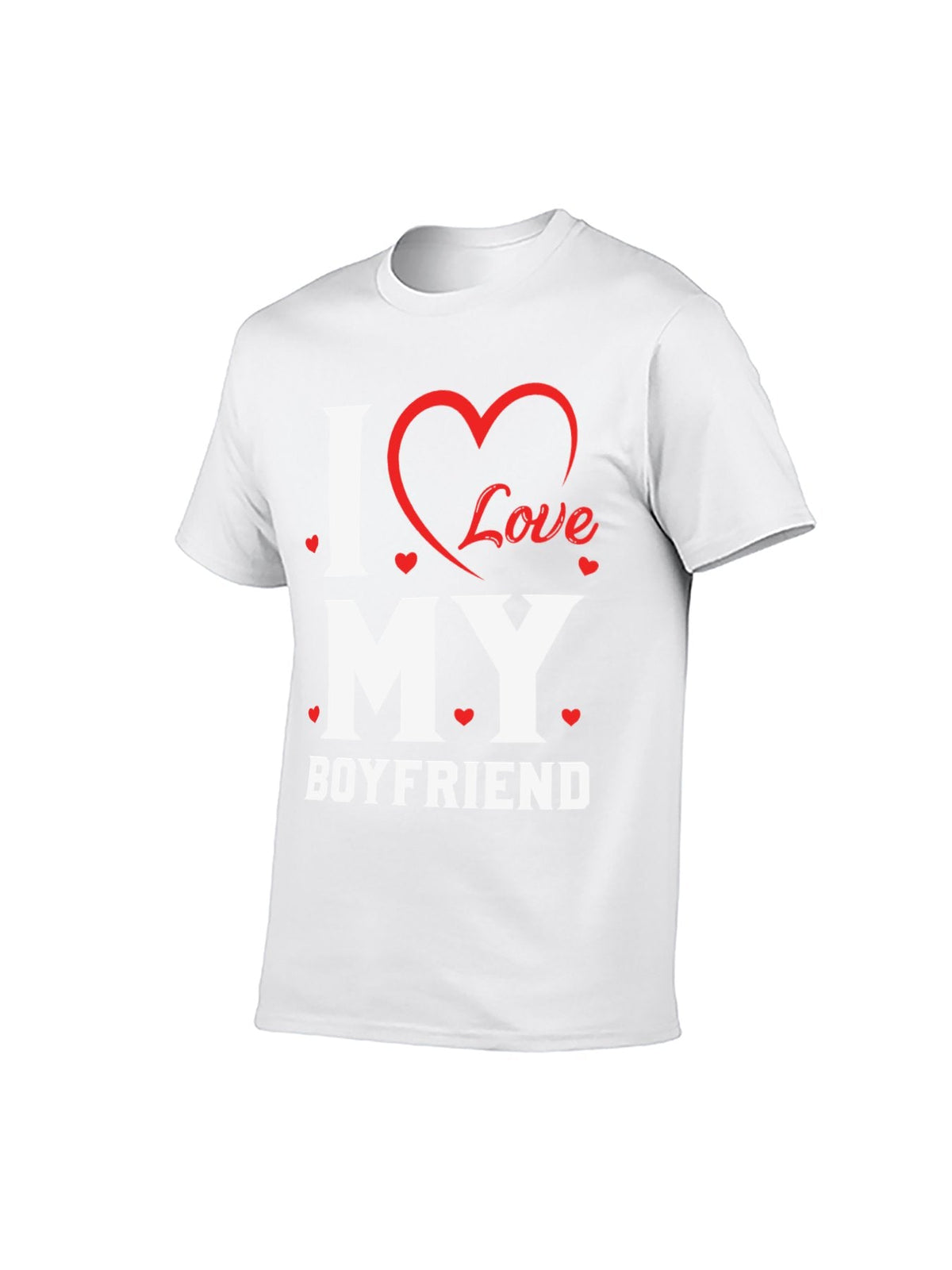 I Love My Boyfriend Heart T-Shirt - 100% Cotton, Romantic product image 10
