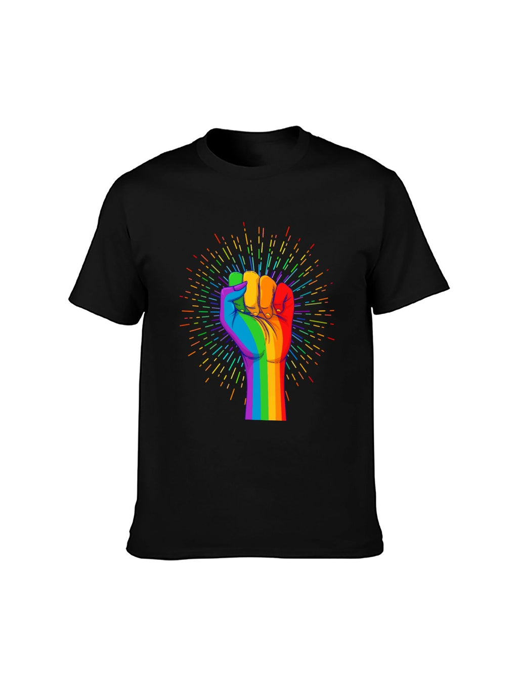 Rainbow Fist LGBTQ+ Pride T-Shirt - 100% Cotton, Bold product image 7