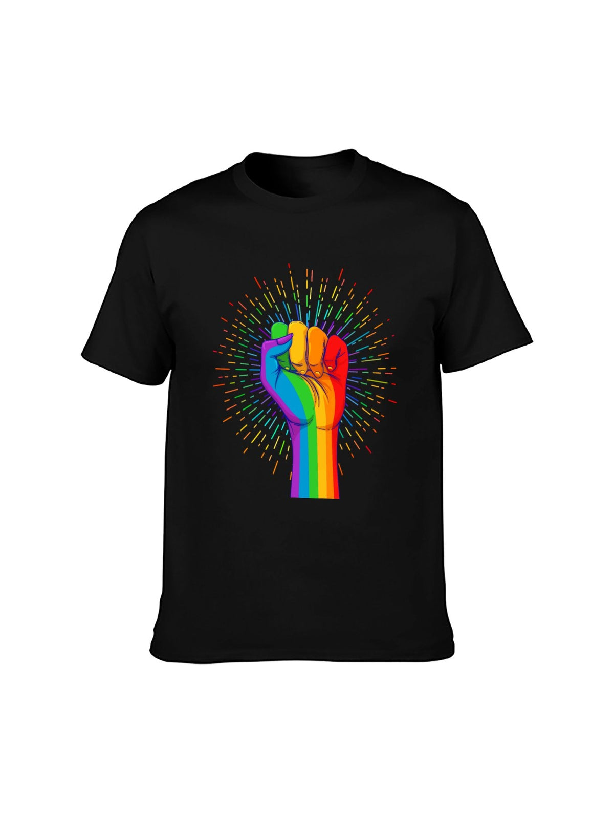 Rainbow Fist LGBTQ+ Pride T-Shirt - 100% Cotton, Bold product image 7