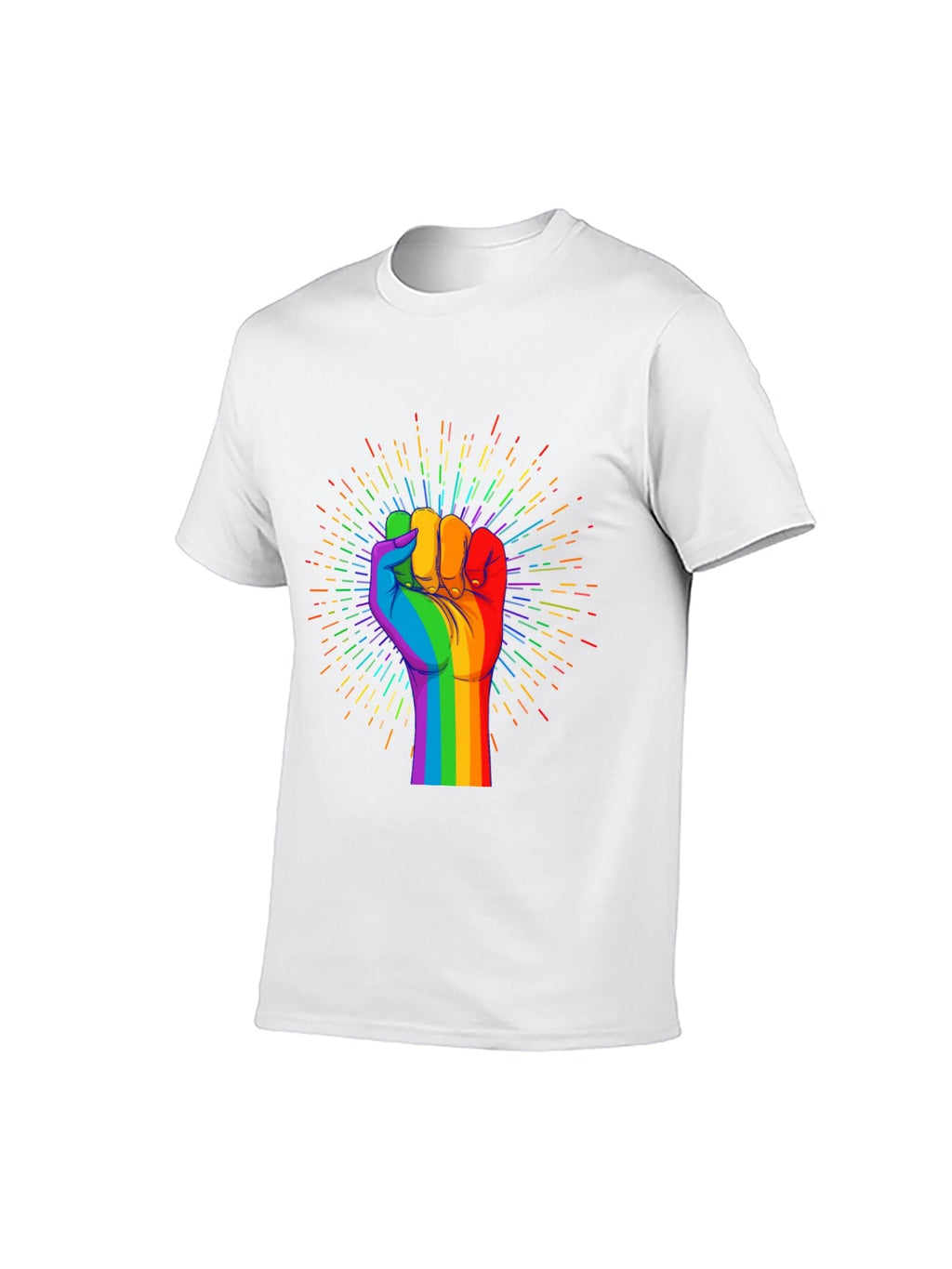 Rainbow Fist LGBTQ+ Pride T-Shirt - 100% Cotton, Bold product image 8