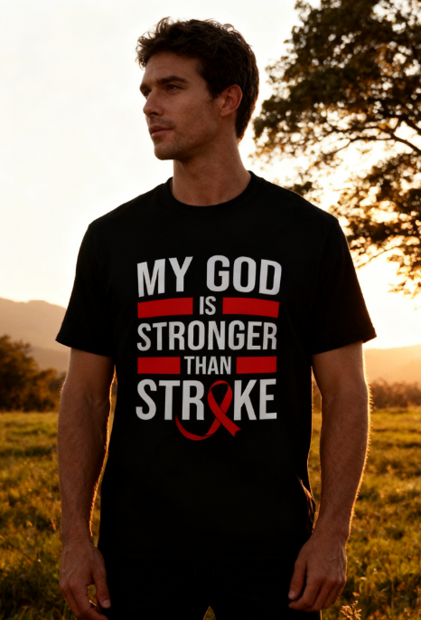 My God Is Stronger Than Stroke Unisex T-Shirt - Awareness product image 3