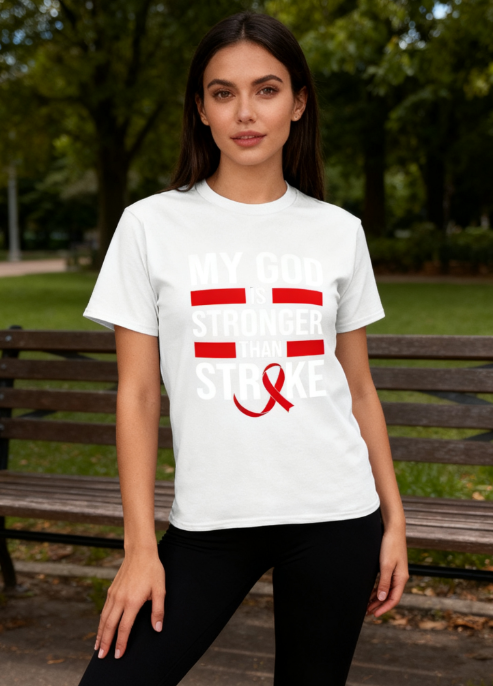 My God Is Stronger Than Stroke Unisex T-Shirt - Awareness product image 4