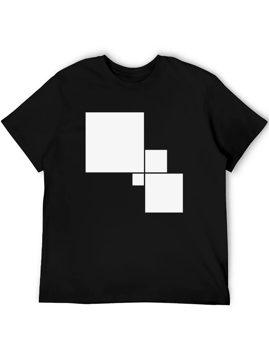 Modern Geometric Square Graphic Tee - Black Cotton Casual product image 5
