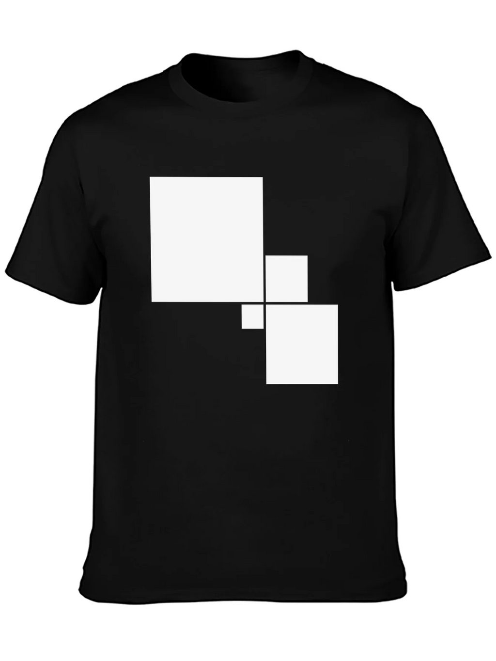 Modern Geometric Square Graphic Tee - Black Cotton Casual product image 3