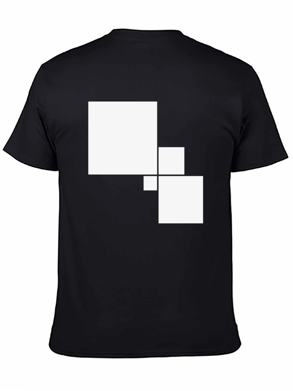 Modern Geometric Square Graphic Tee - Black Cotton Casual product image 4