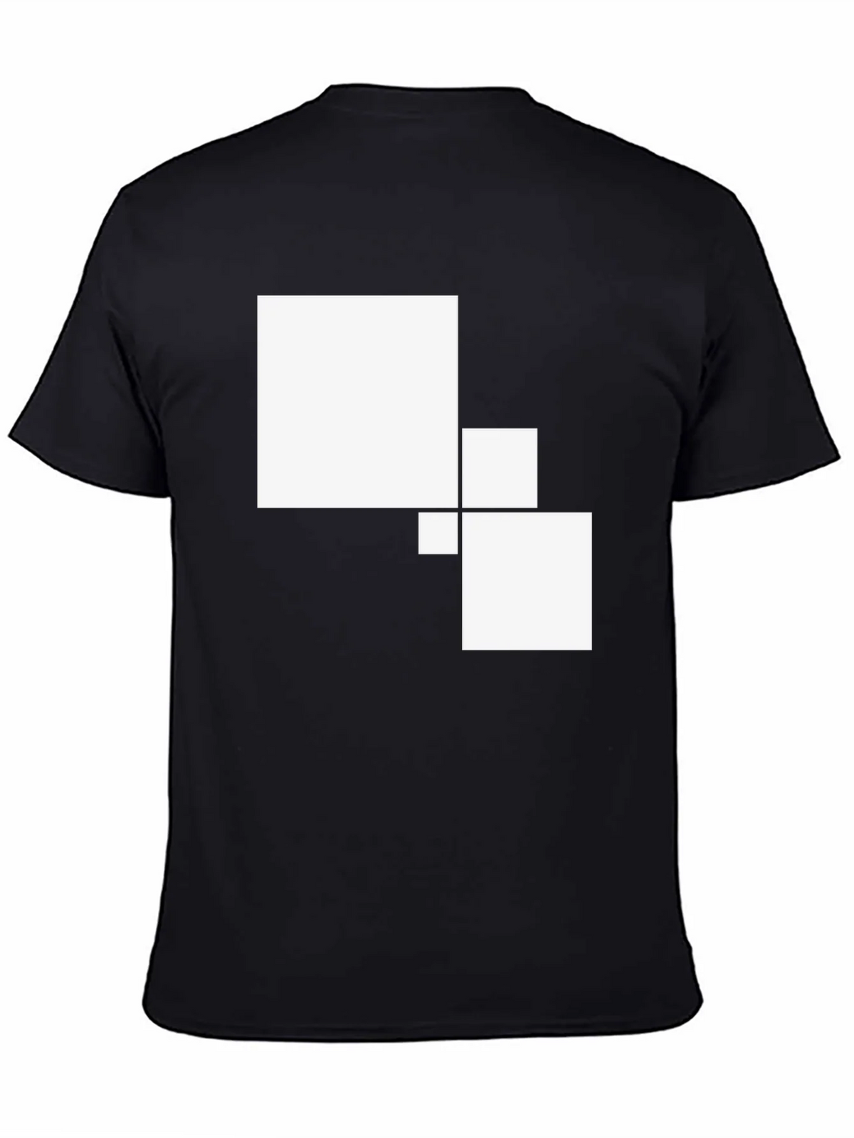Modern Geometric Square Graphic Tee - Black Cotton Casual product image 4