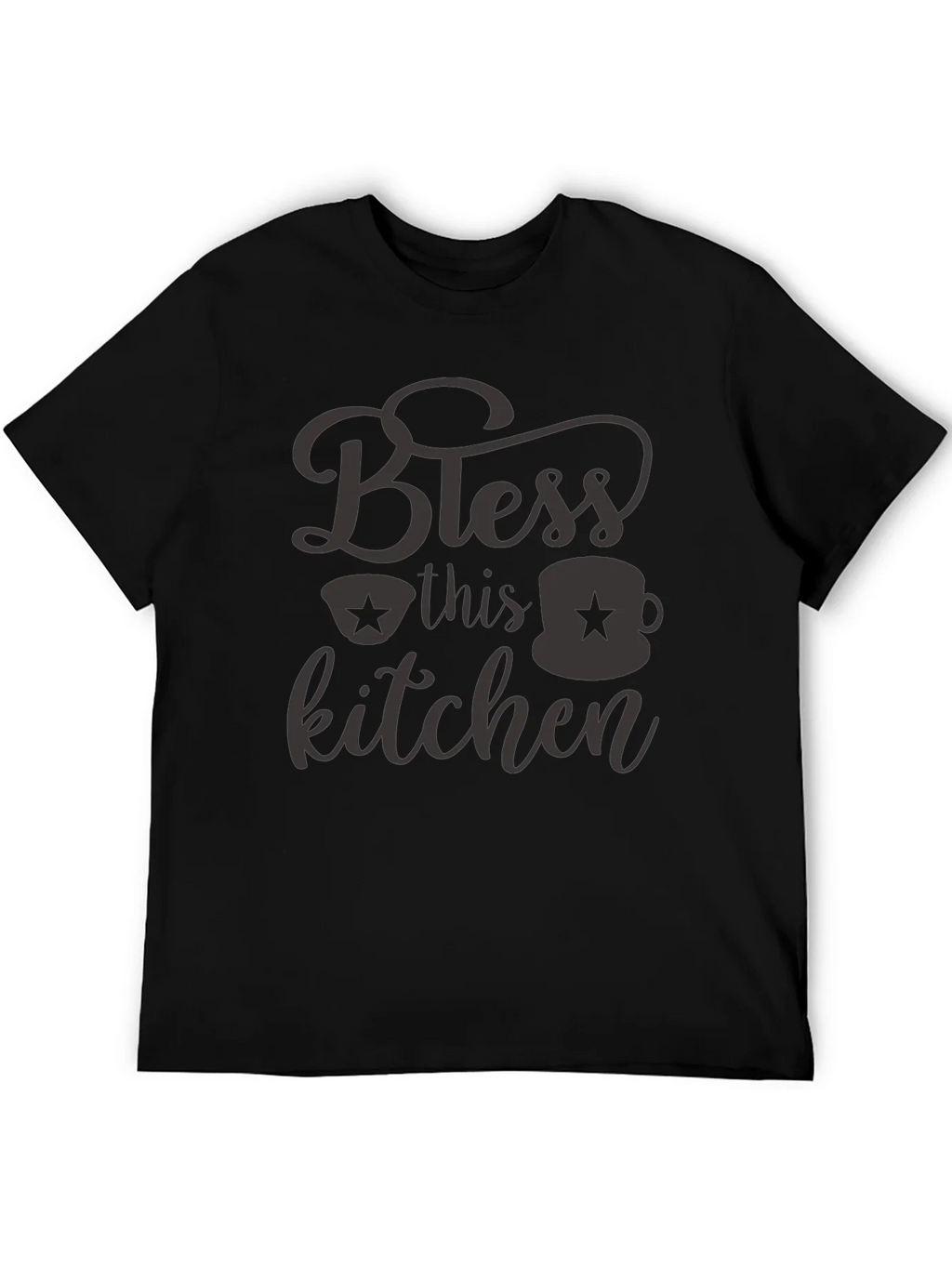Bless this Kitchen Black Graphic Tee Shirt product image 5