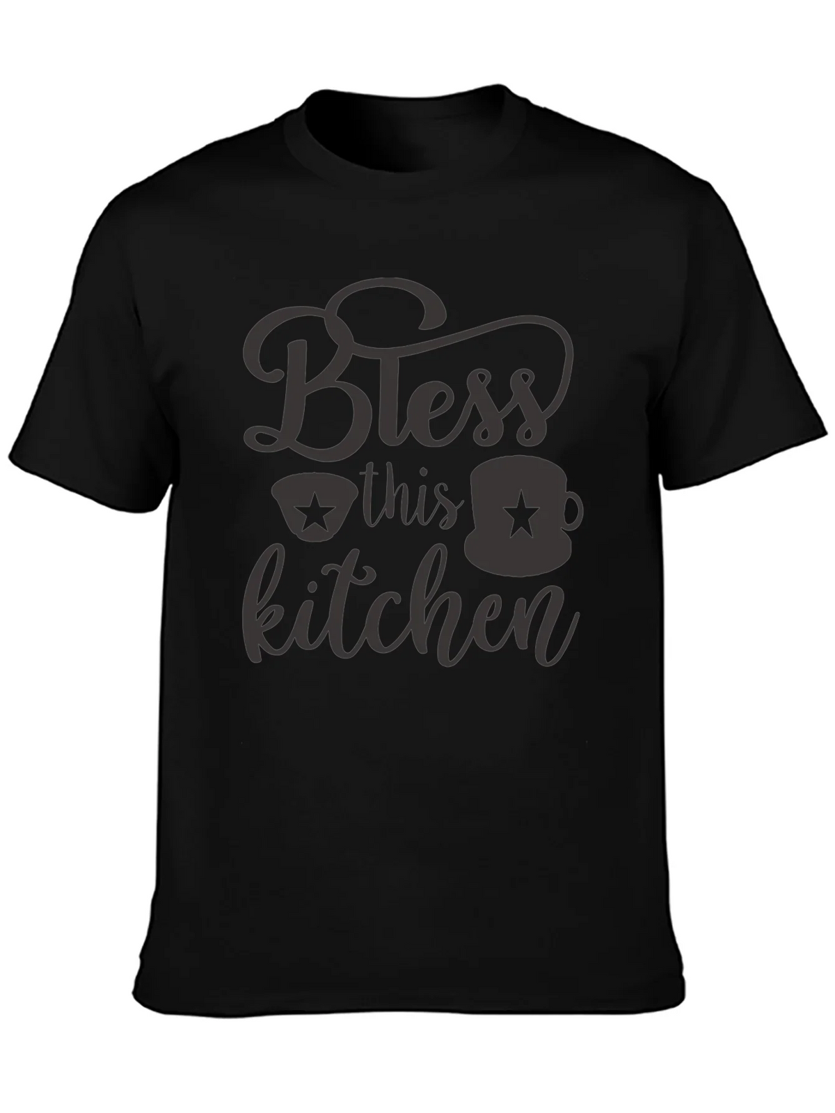 Bless this Kitchen Black Graphic Tee Shirt product image 3