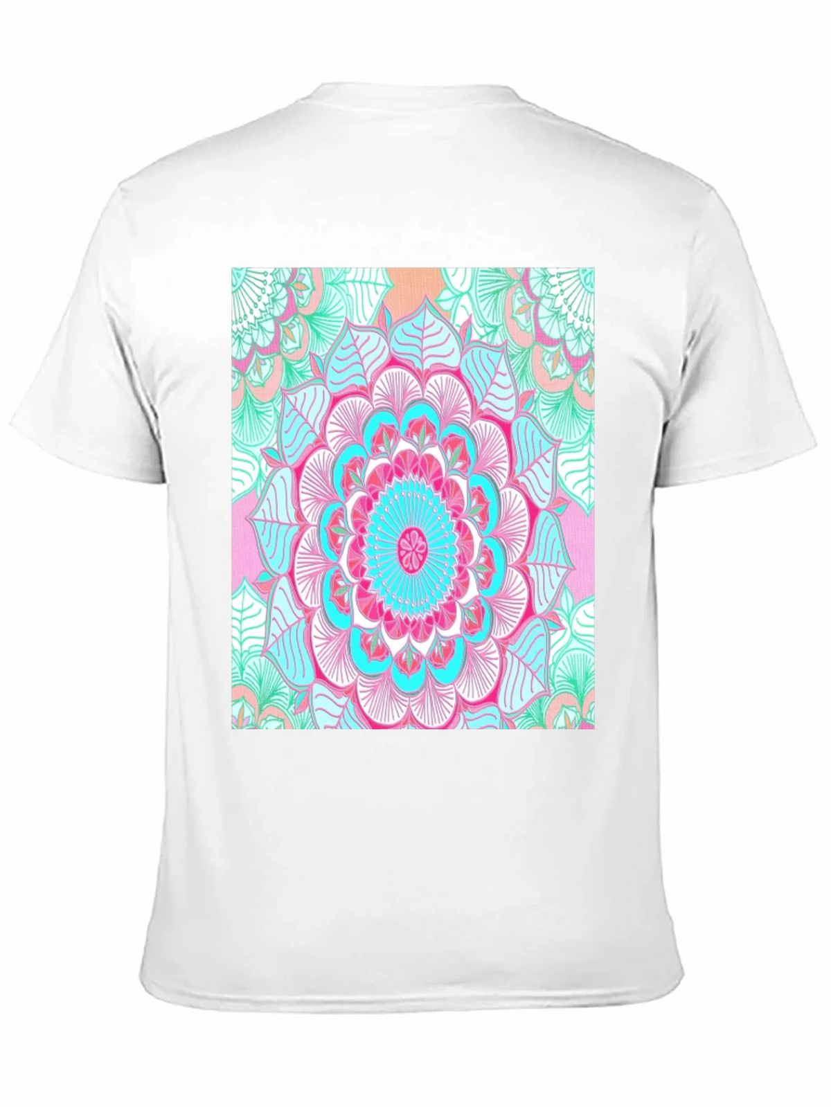 Vibrant Mandala Print Black T-Shirt product image 10