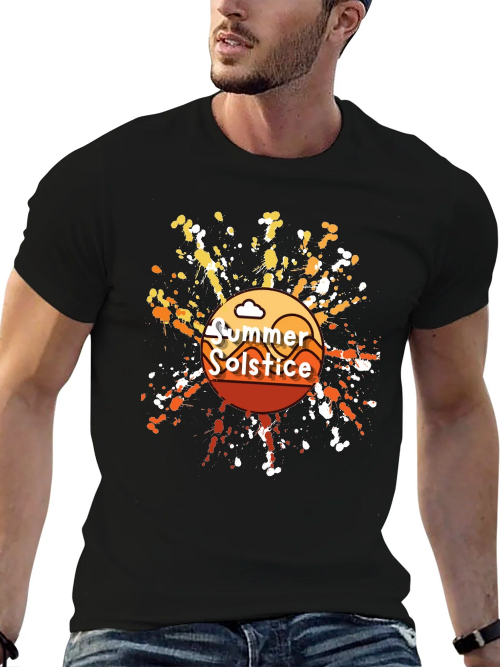 Summer Solstice Graphic T-Shirt - Trendy Black Tee product image 6