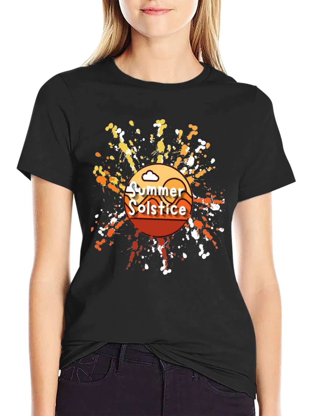Summer Solstice Graphic T-Shirt - Trendy Black Tee product image 2