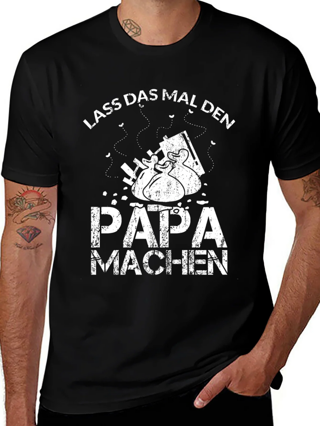 Lass Das Mal Den Papa Machen Black T-Shirt product image 1
