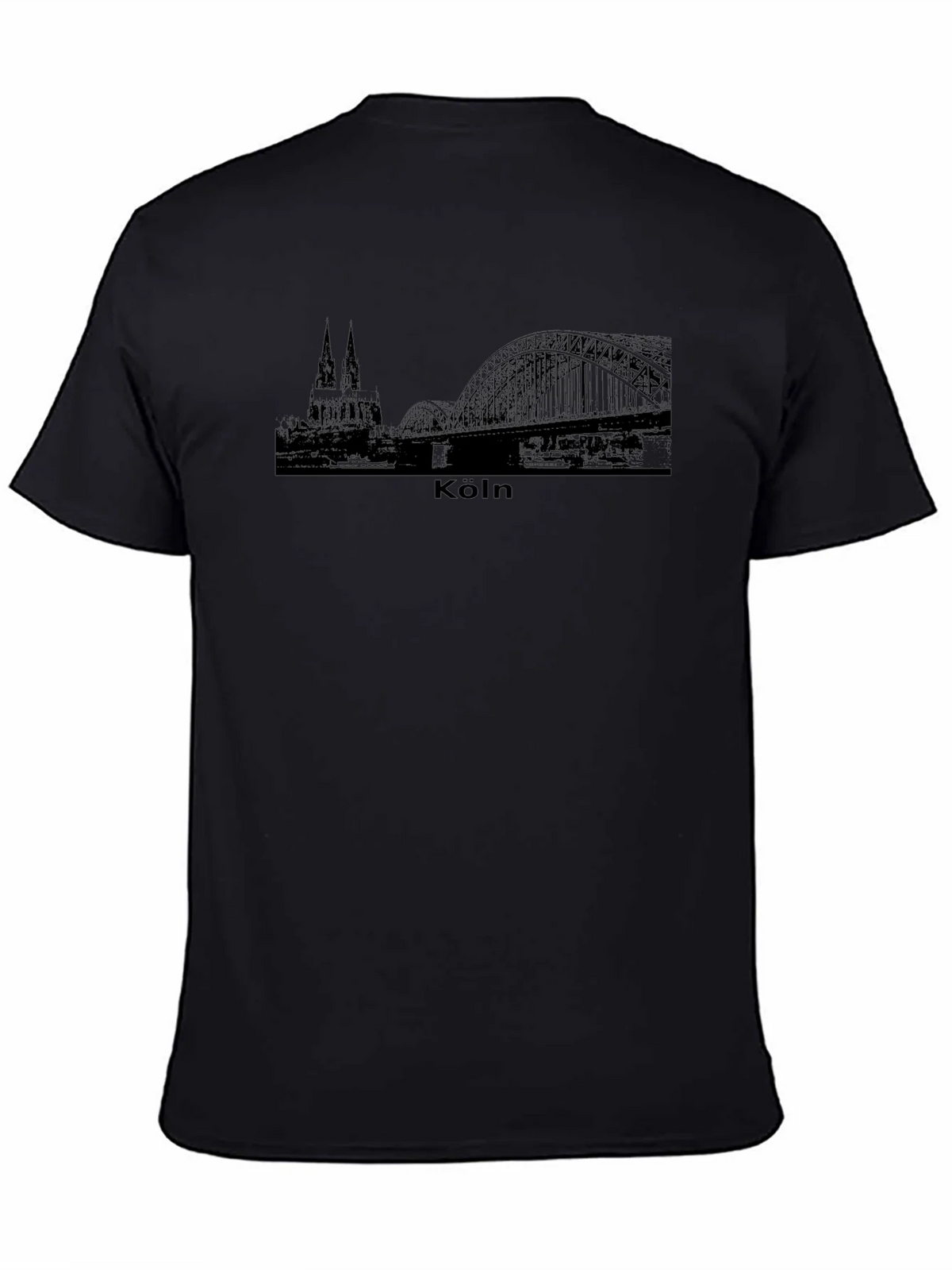 Köln Skyline Mens Black T-Shirt product image 4