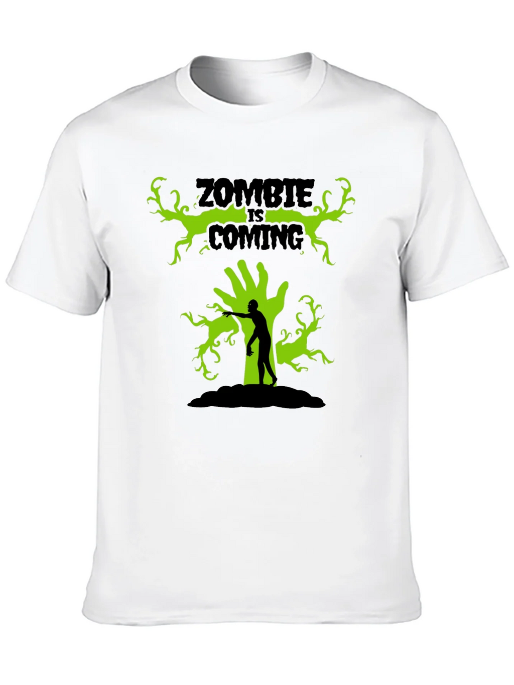 Zombie Is Coming Black Graphic T-Shirt product image 8