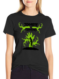 Zombie Is Coming Black Graphic T-Shirt product image 1