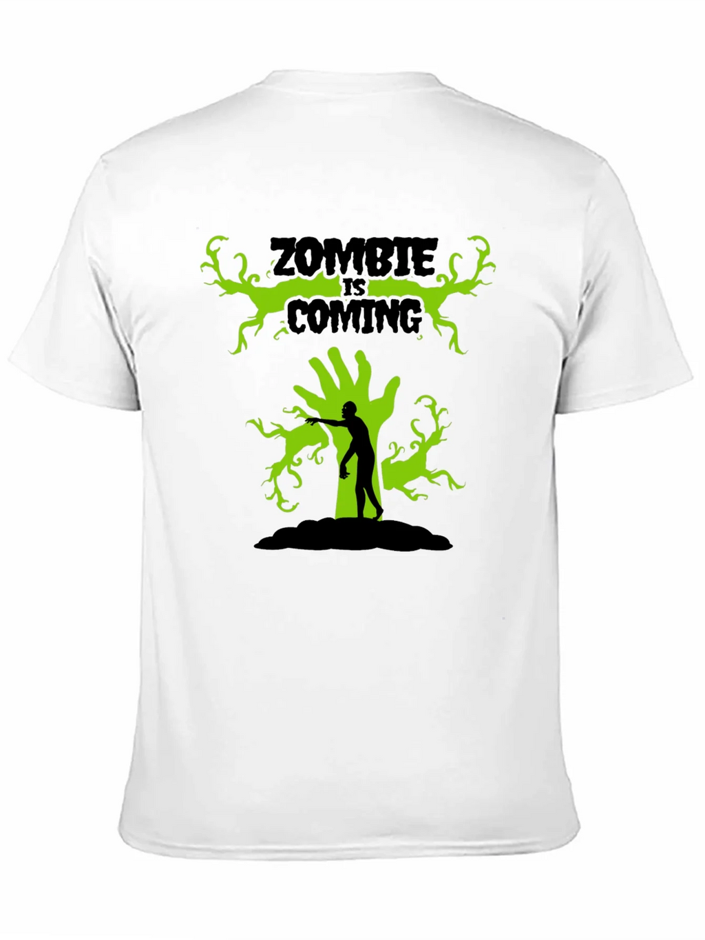 Zombie Is Coming Black Graphic T-Shirt product image 9
