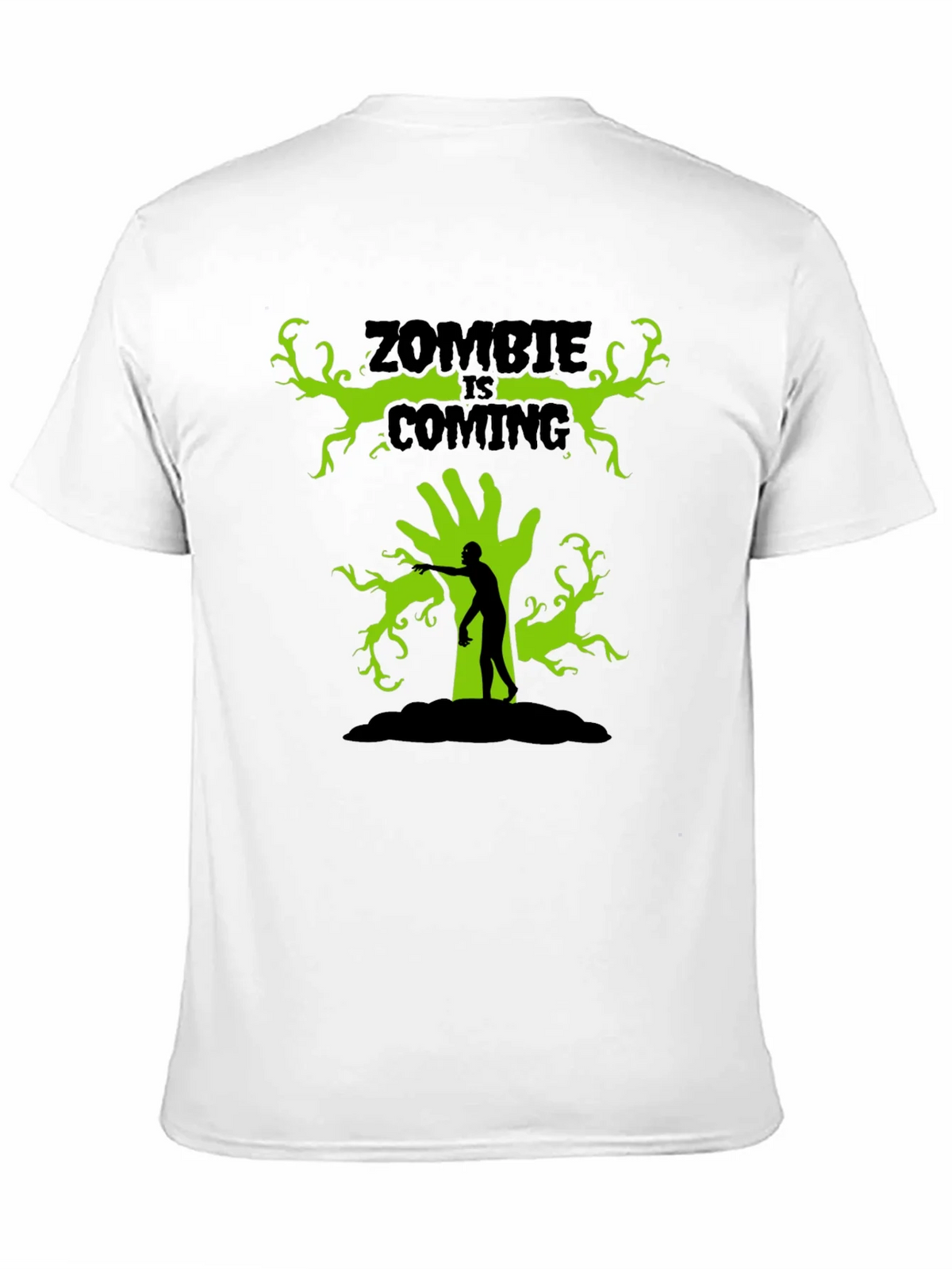 Zombie Is Coming Black Graphic T-Shirt product image 9