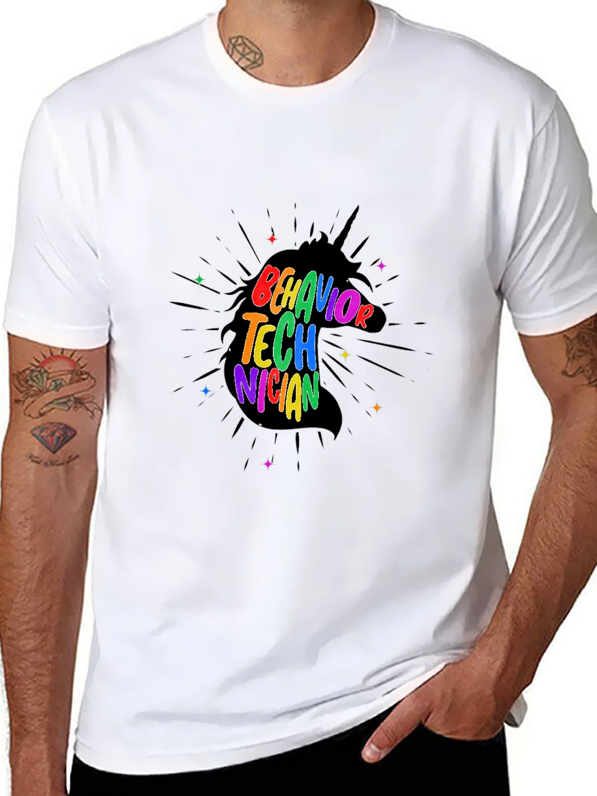 Behavior Technician Rainbow Unicorn T-Shirt product image 7