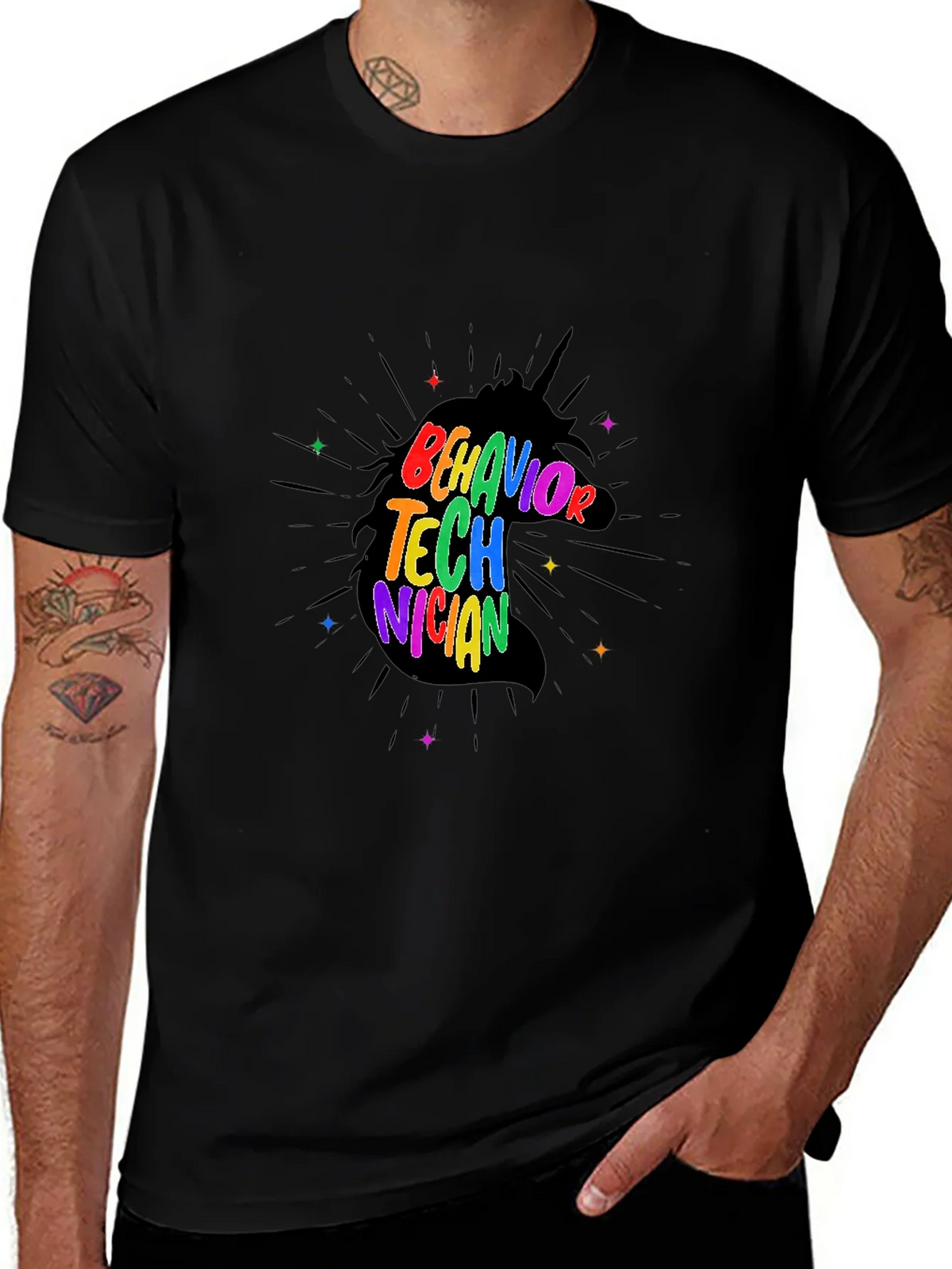Behavior Technician Rainbow Unicorn T-Shirt product image 1