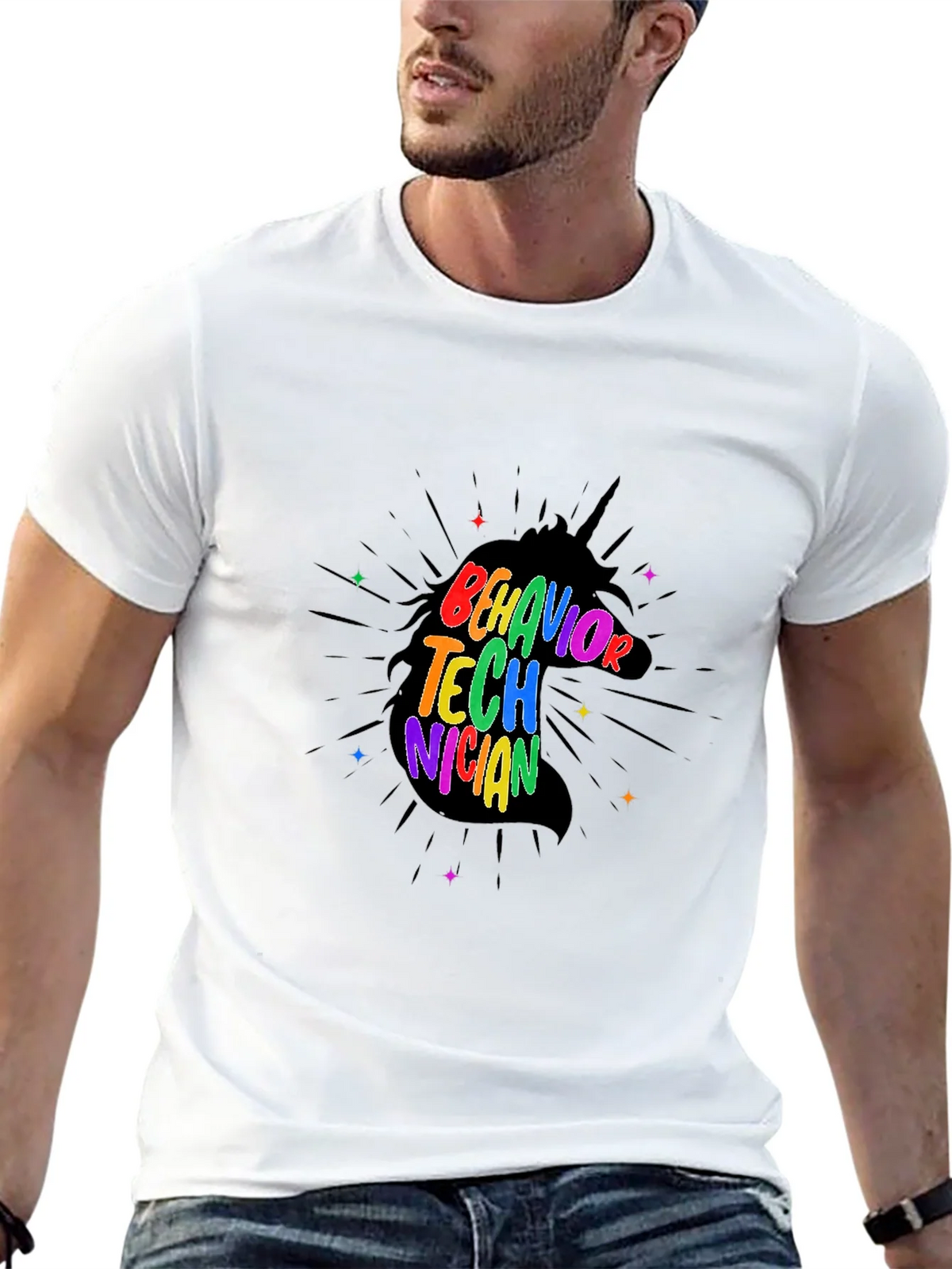 Behavior Technician Rainbow Unicorn T-Shirt product image 12