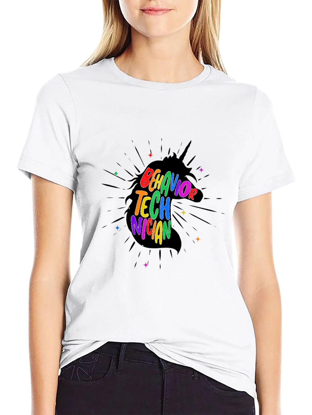 Behavior Technician Rainbow Unicorn T-Shirt product image 8