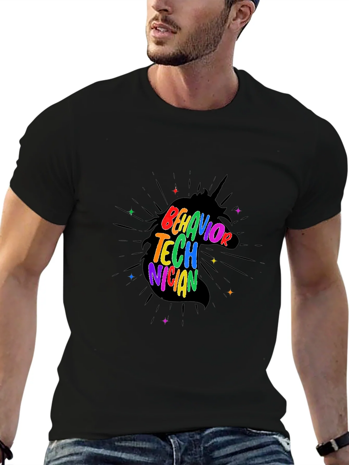 Behavior Technician Rainbow Unicorn T-Shirt product image 6