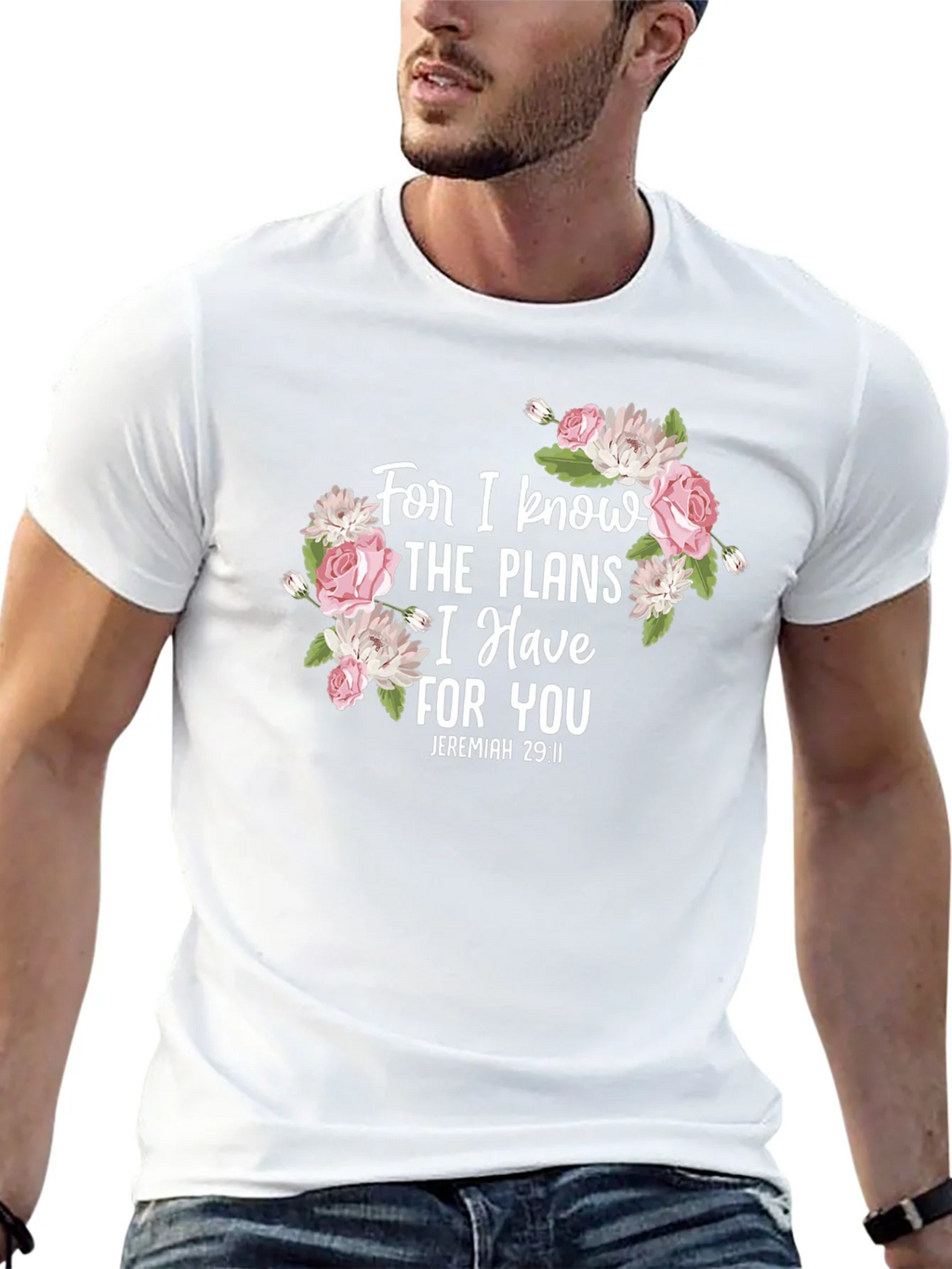Floral Scripture T-Shirt - Jeremiah 29:11 Black Tee product image 12
