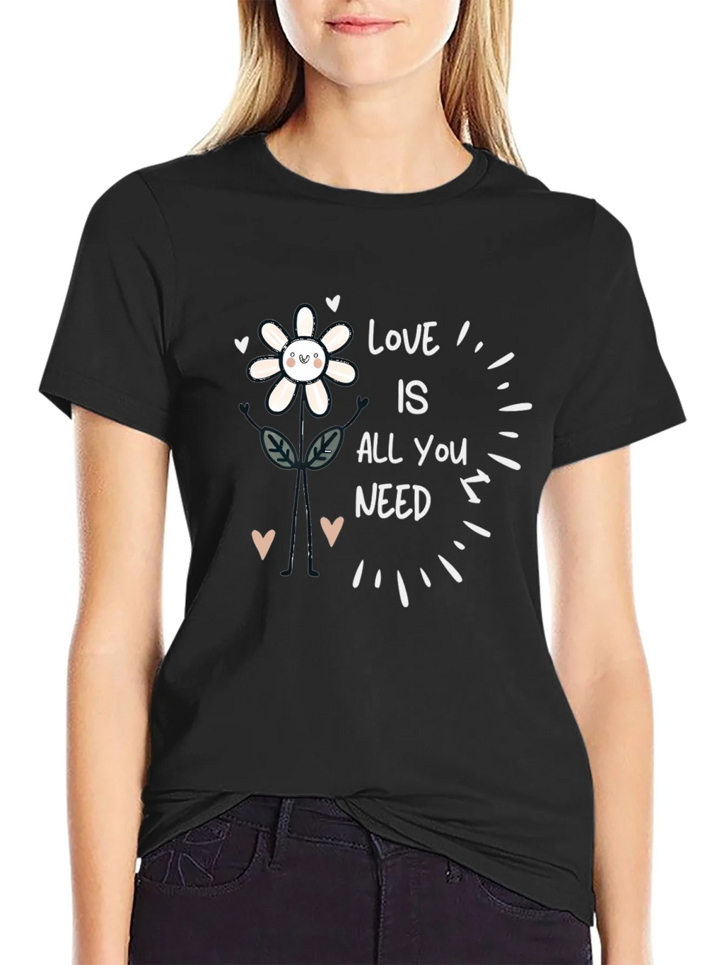 Love Is All You Need Flower Graphic Tee product image 2
