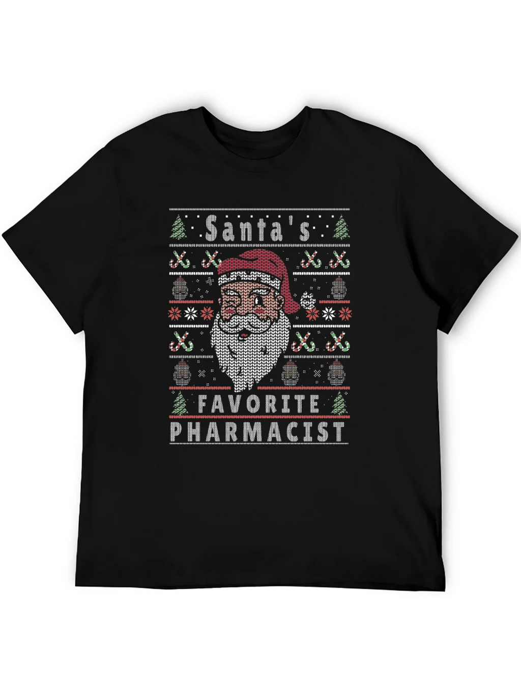 Santas Favorite Pharmacist Ugly Christmas Sweater T-Shirt product image 5