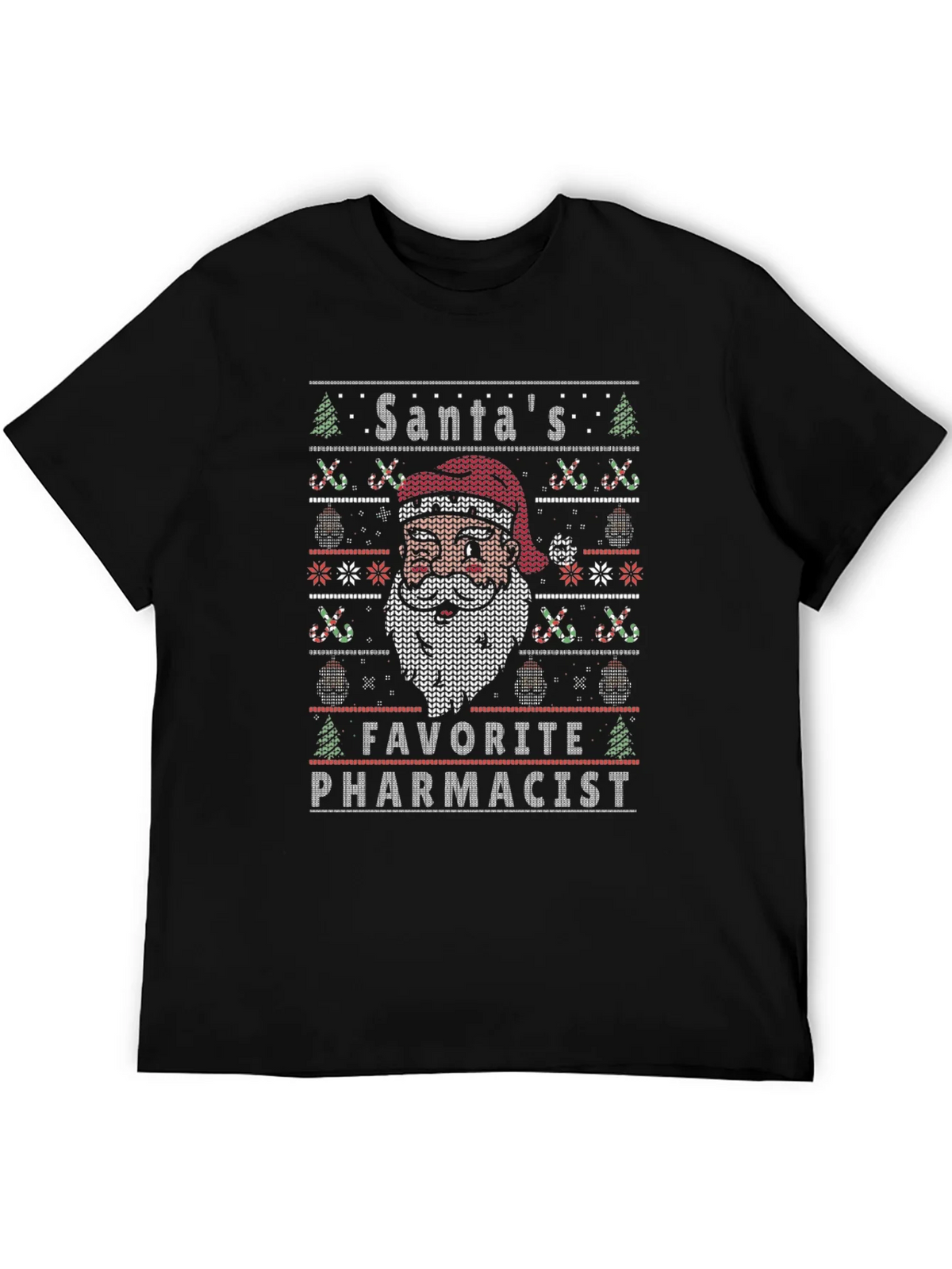 Santas Favorite Pharmacist Ugly Christmas Sweater T-Shirt product image 5