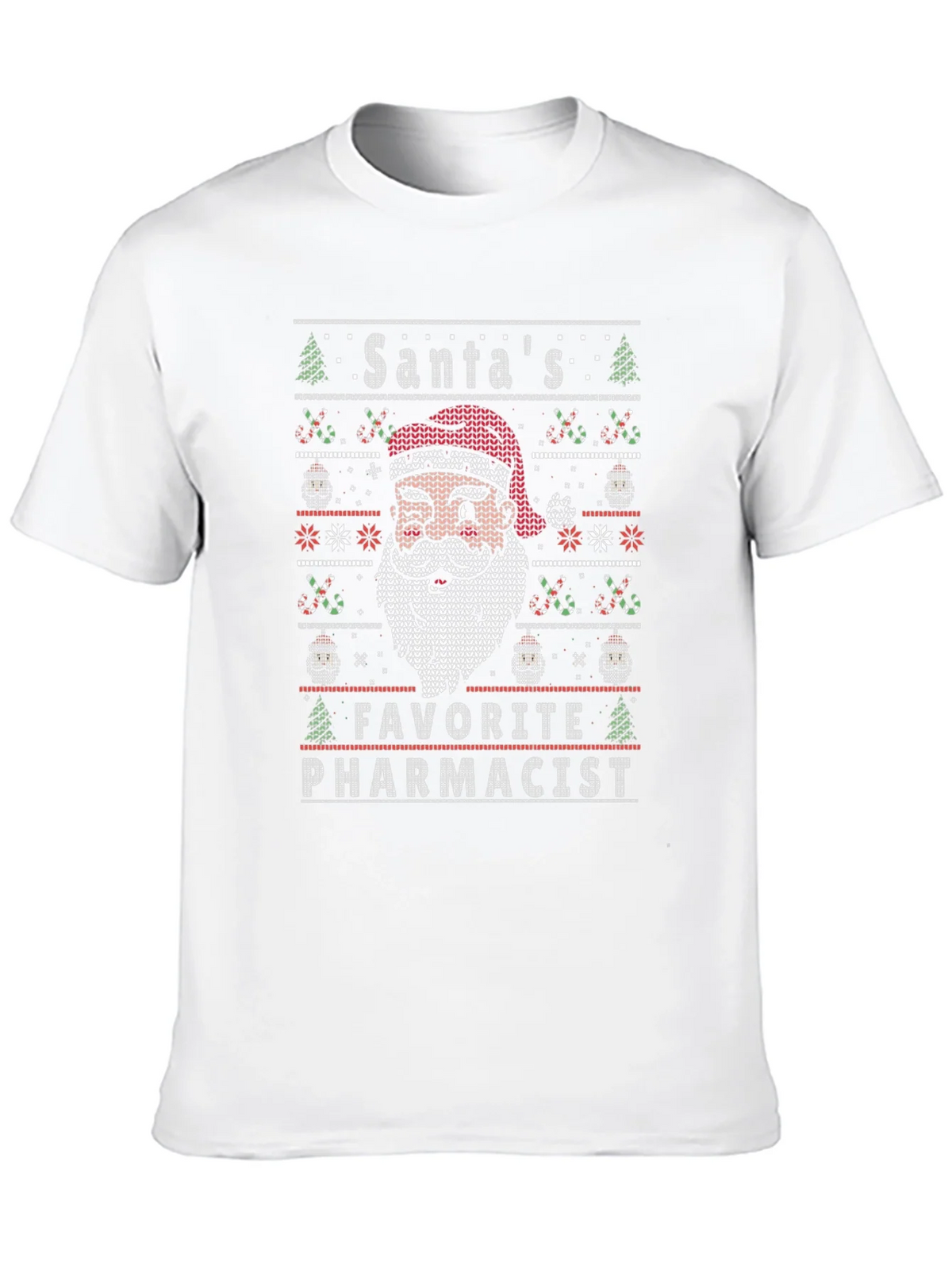 Santas Favorite Pharmacist Ugly Christmas Sweater T-Shirt product image 9