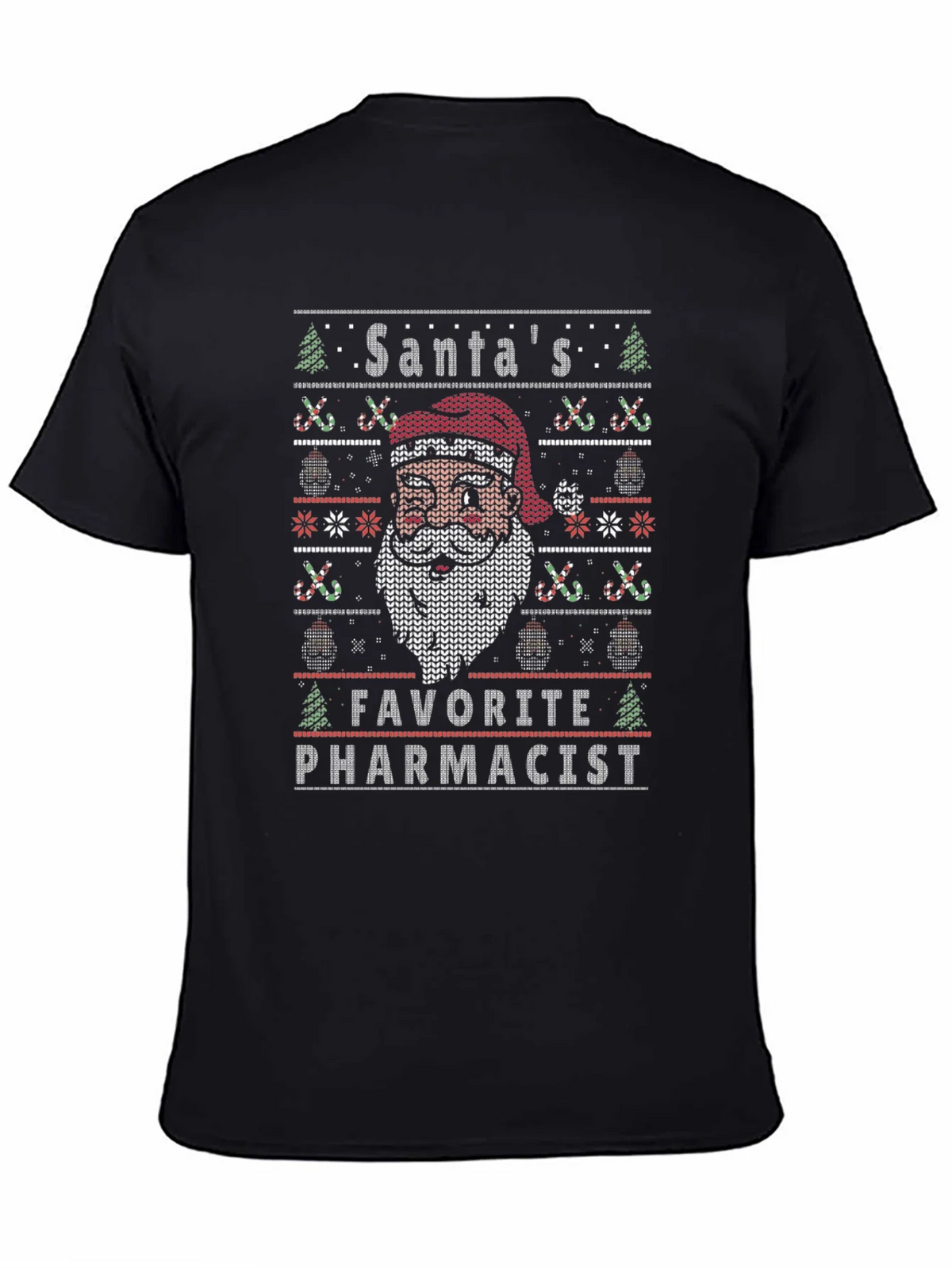 Santas Favorite Pharmacist Ugly Christmas Sweater T-Shirt product image 4