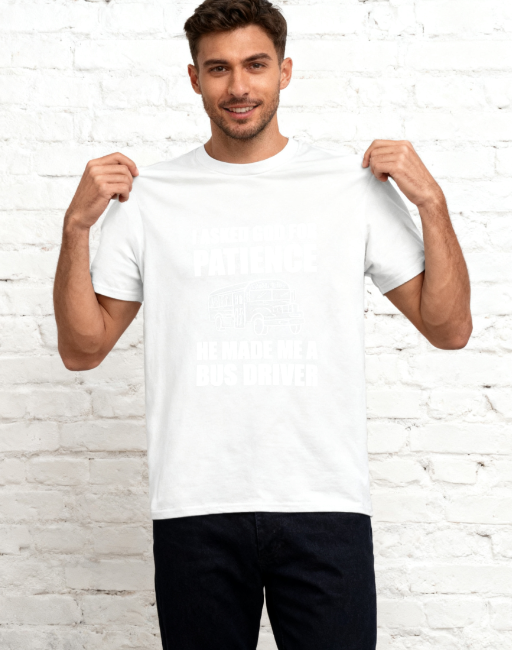 Humorous Bus Driver Graphic T-Shirt - "I Asked God for product image 7