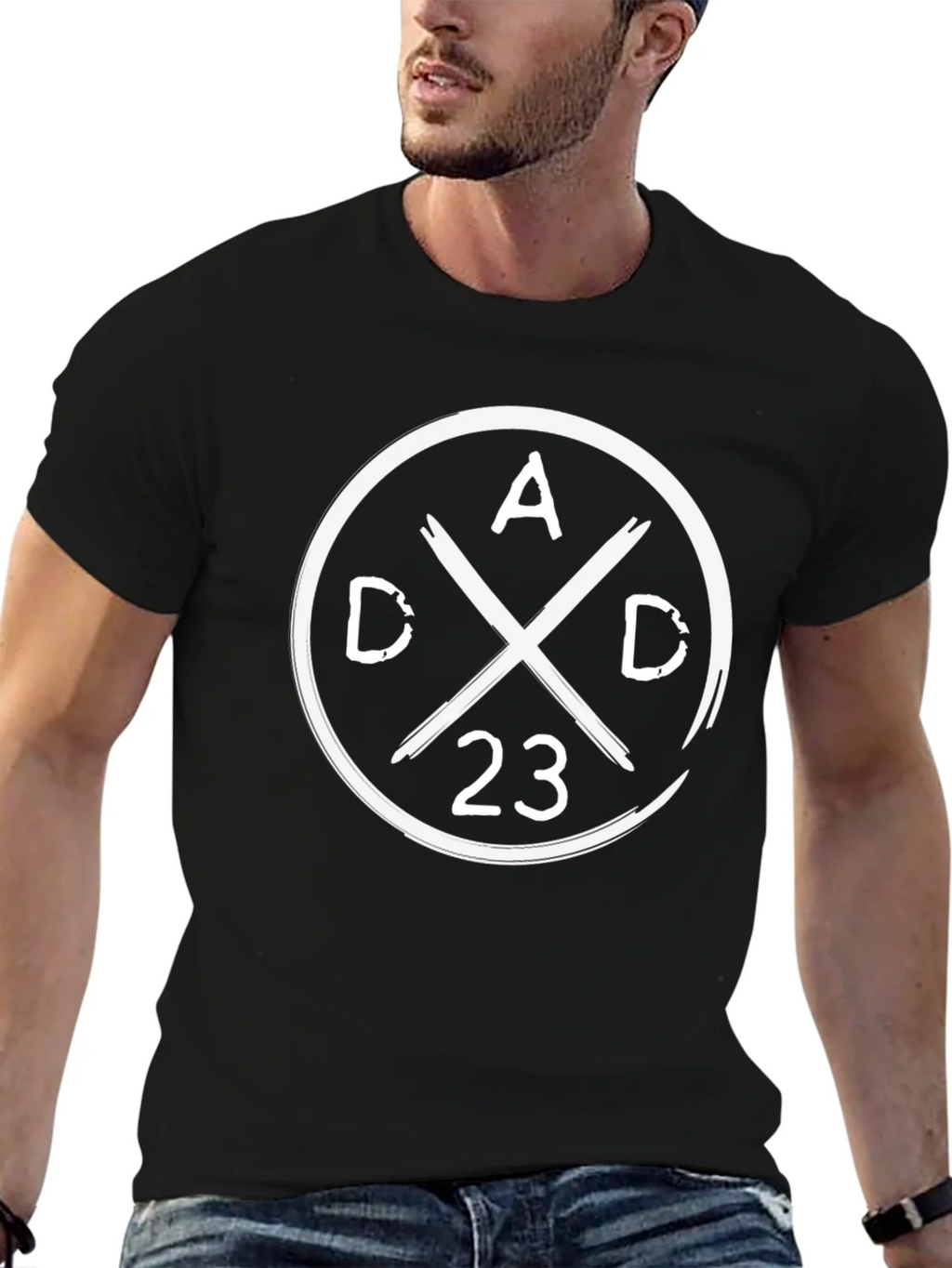 Dad 23 Graphic Tee - Black Cotton T-Shirt product image 6