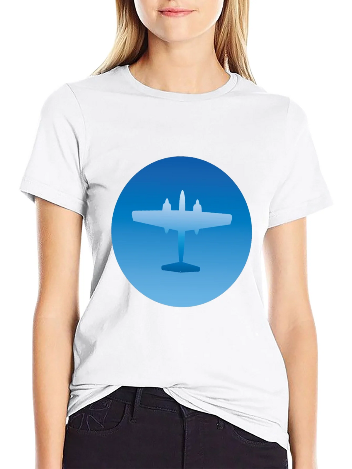 Airplane Graphic T-Shirt - Stylish Blue & Black Tee product image 8