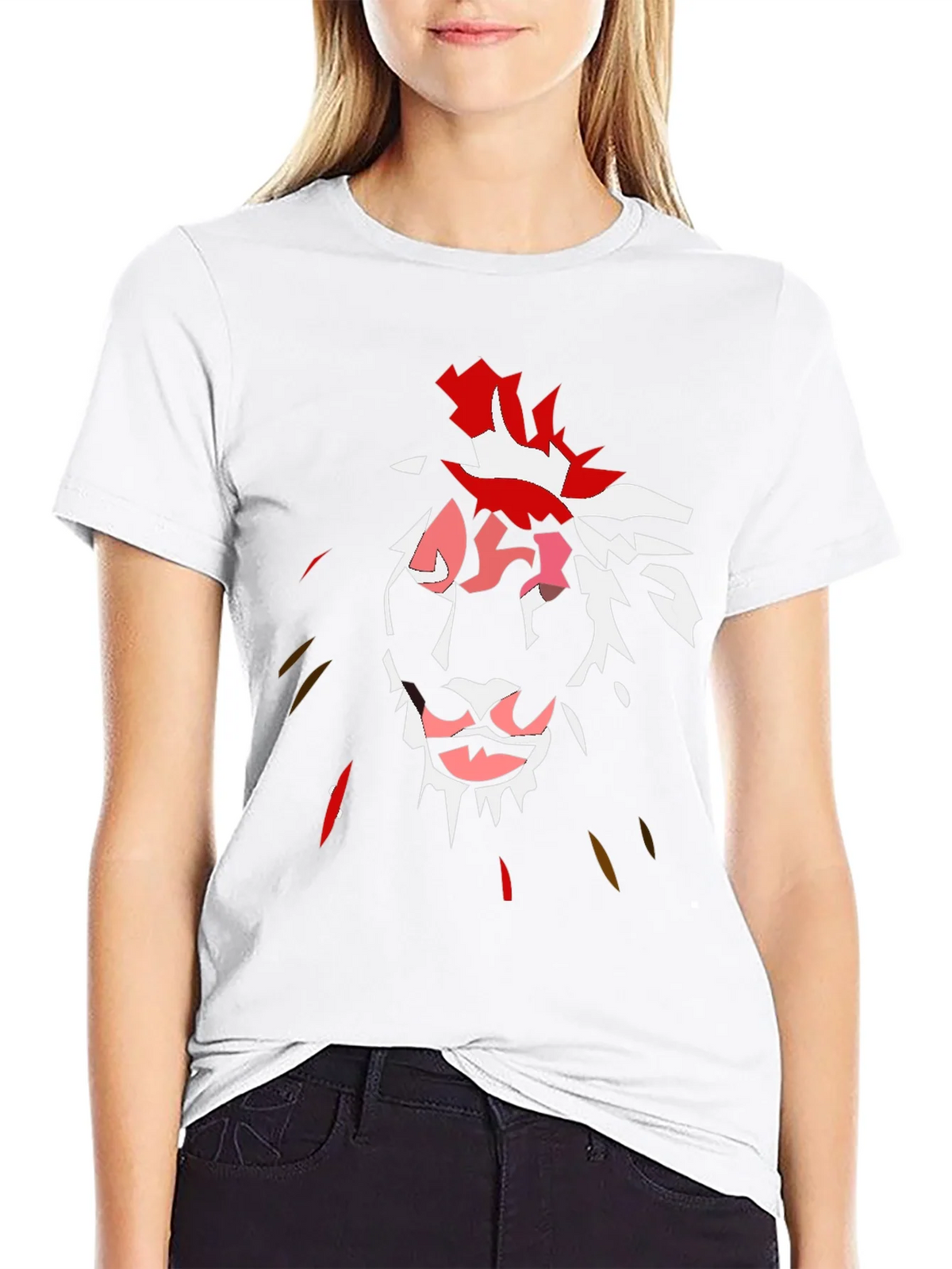 Abstract Lion Graphic Black T-Shirt product image 8