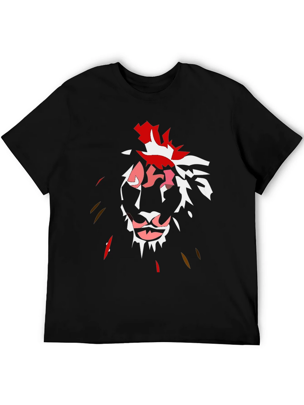 Abstract Lion Graphic Black T-Shirt product image 5
