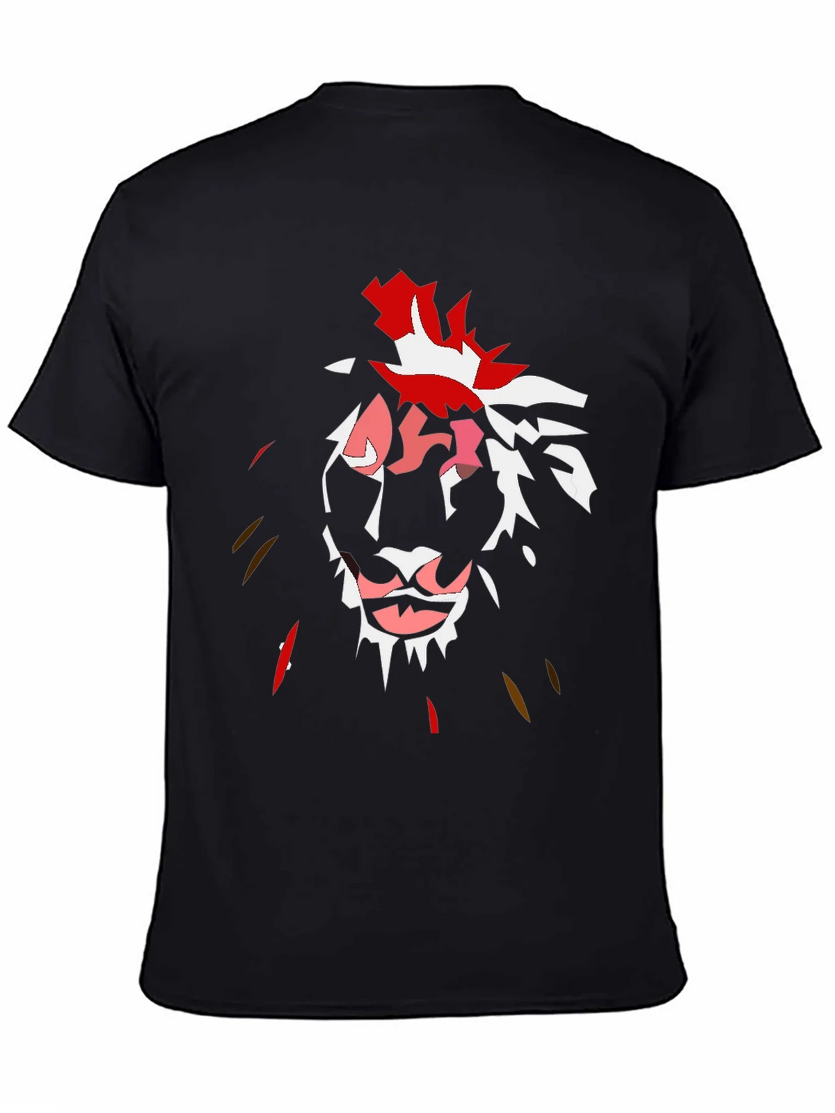 Abstract Lion Graphic Black T-Shirt product image 4