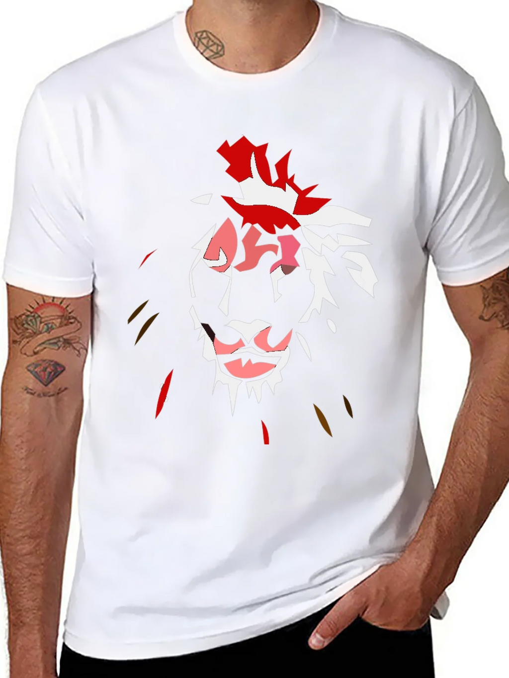 Abstract Lion Graphic Black T-Shirt product image 7
