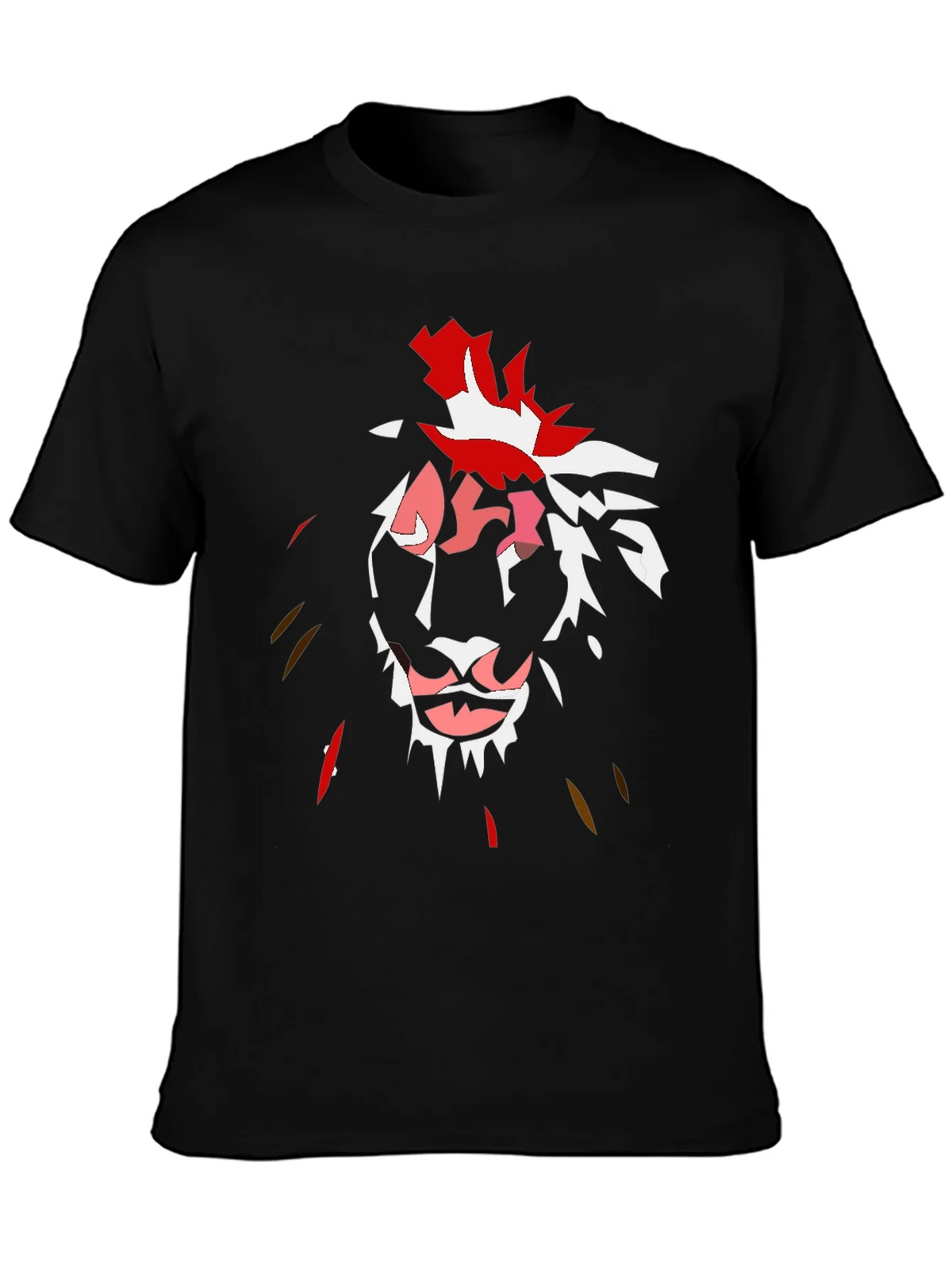 Abstract Lion Graphic Black T-Shirt product image 3
