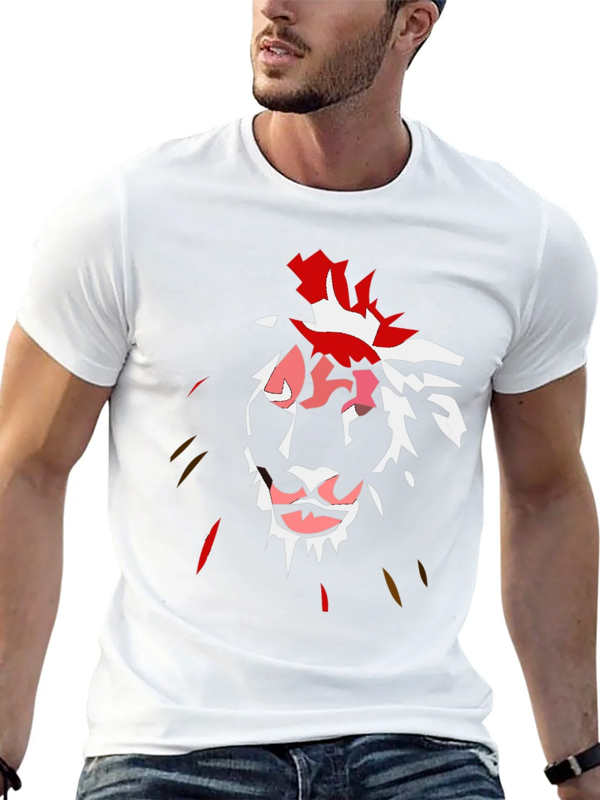 Abstract Lion Graphic Black T-Shirt product image 12