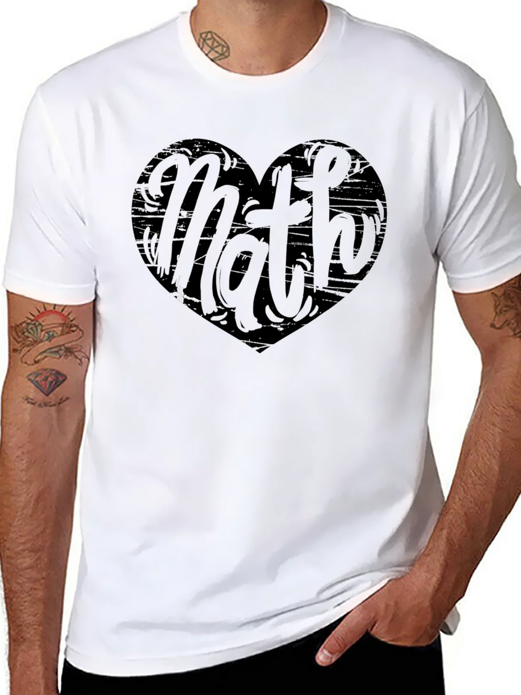 Math Heart Graphic Tee - Black Cotton Shirt product image 7